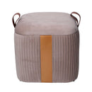 Set  3 Pouf Contenitore in Tessuto Velluto Grigio