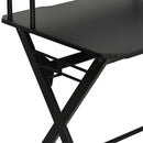 Scrivania da Ufficio Porta PC con Piano Rialzato in MDF 140x60x90 cm  Nero