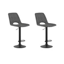 Set 2 Sgabelli Alex 45x52x88,5/103,5 cm con Alzata a GAS in Tessuto Easy-Clean Grigio      
