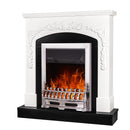 Camino Elettrico da Pavimento 97,5x90x25 cm Effetto Fiamma 2000W Casanova & Galileo silver Bianco/nero