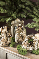 Natività con Angelo H23 cm in Resina