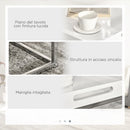 Set da 2 Tavolini da Caffè Impilabili con Finitura Lucida e Telaio in Acciaio Bianco