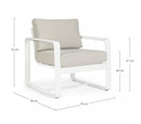Set 2 Poltrone 74x78x84h cm con Cuscini Merrigan Bianco 