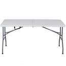 Tavolo Catering Pieghevole 150x70x74 cm cm in Acciaio Bianco