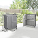 Armadio da Esterno Capanno Porta Attrezzi 74x43x88 cm con Mensola e con 2 Ante in Legno Grigio      