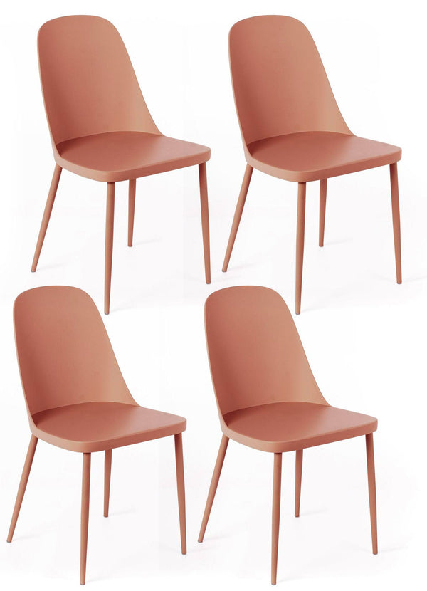 Set 4 Sedie 46x55xH80 cm in Polipropilene Tamara Ruggine acquista