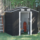 Casetta Box da Giardino Porta Utensili 200x150x190 cm in Acciaio Zincato Nero