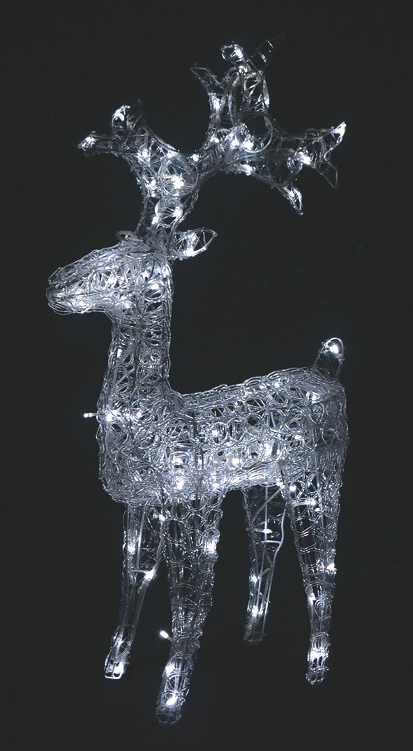 Renna Luminosa 50 Led Bianco Freddo 18x44x83 cm Soriani