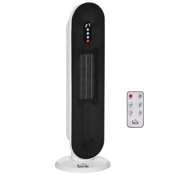 prezzo Stufa Elettrica Oscillante 21x21x63.5 cm con Telecomando Timer e 2 Modalità in PP PA e Metallo Bianco e Nero