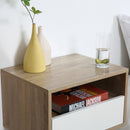 Set 2 Comodini Sospesi 45x35x27,5 cm con Cassetto e Ripiano Bianco