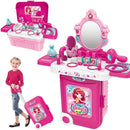 Valigetta Make-up Giocattolo per Bambini Toeletta Richiudibile Trolley con Luci Suoni Accessori      
