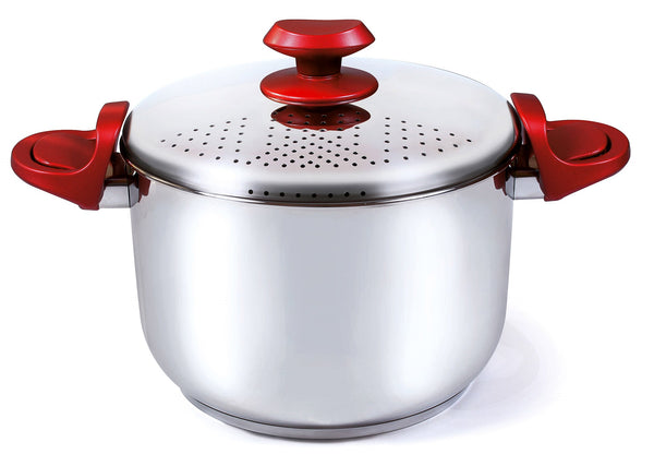 prezzo Siebtopf Ø22 cm aus antihaftbeschichteter Stahl-Induktionskollektion Cuociscola Steel/Red