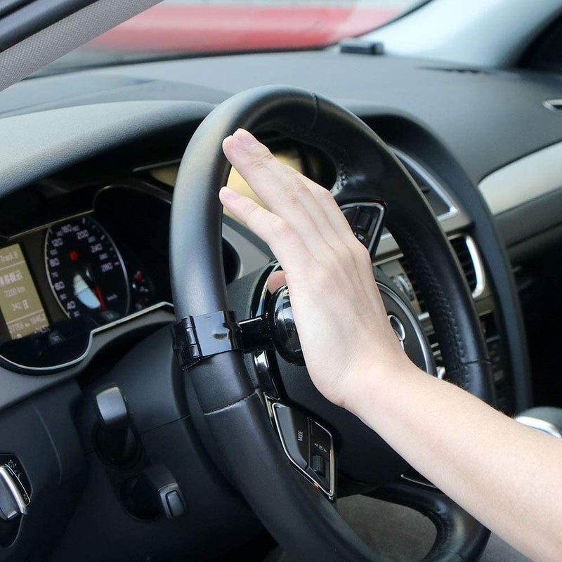 Pomello per Volante Universale 10 cm in Plastica e Acciaio Nero