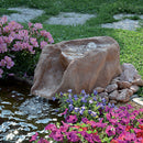 Roccia Artificiale con Sorgente 65x50x30 cm per Laghetti da Giardino in Vetroresina
