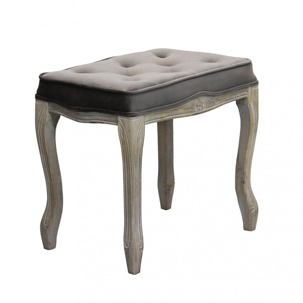 Marly Hocker 50x36x47 h cm aus taubengrauem Samt sconto