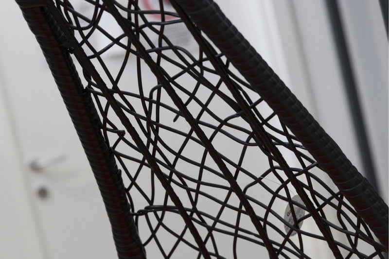 Amaca Dondolina da Giardino in Metallo e Polyrattan Soriani Goccia Nera e Rossa