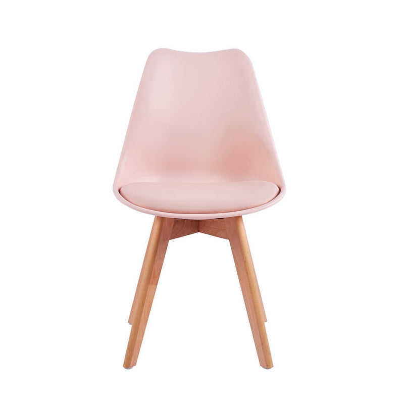 Set 4 Sedie 53,5x48,5x83 cm in Polipropilene e Similpelle Candice Rosa