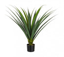 Set 2 Piante Artificiali Ruscaceae Altezza 90 cm in Plastica con Vasi Verde
