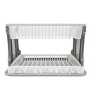 Scolapiatti da Appoggio in Plastica 2 Livelli in Rattan per Lavello Cucina