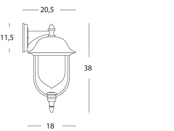Lampada Applique in Basso Colore Grigio e Rame per Esterno Linea Mini Rustica  Sovil