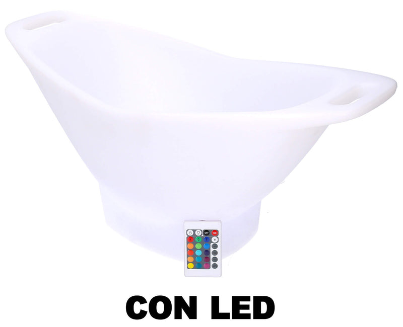 Secchiello Ghiaccio Portabottiglie 64x30x28 cm a Led Ricaricabile in Polietilene Multicolor