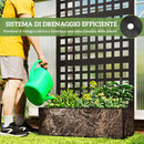 Fioriera da Esterno 89x40,5x178 cm con Spalliera per Rampicanti e Frangivista in Acciaio Zincato Nero      