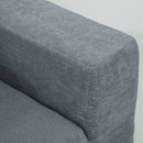 Divano Modulabile ad Angolo 294x165x70 cm con Cuscini in Tessuto Effetto Velluto Grigio Scuro      
