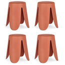 Set 4 Sgabelli  Ø37x47 cm in Similpelle Imogen Terracotta