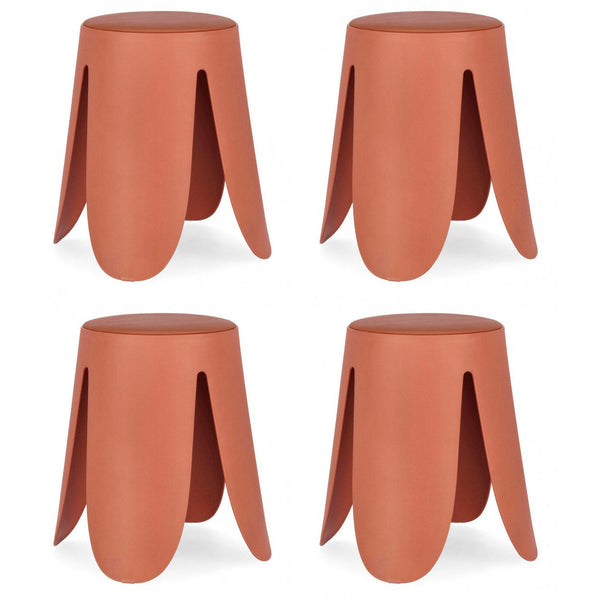 prezzo Set 4 Sgabelli Ø37x47 cm in Similpelle Imogen Terracotta