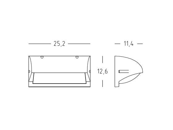 Lampada Applique con Visiera Colore Alluminio per Esterno Linea Umbe Sovil