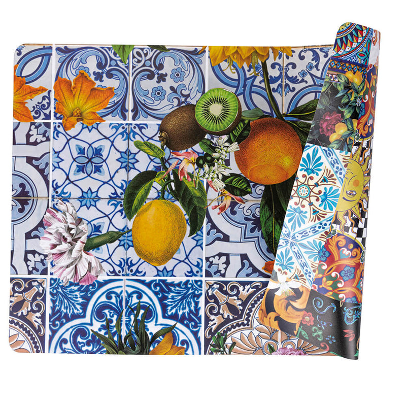 Set 6 Tovagliette Double Face 45x30x0,1 cm  in PVC VdE Tivoli 1996 Italian Beauty