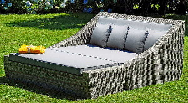 Outdoor-Schlafsofa aus Korbgeflecht 3 Sitze Vorghini Toledo Tortora online