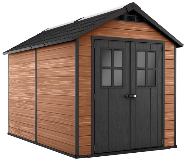 Geräteschuppen 228 x 252 x 350 cm aus Harz Keter Newton 7511 Braun prezzo