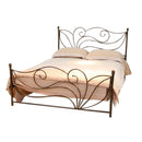 Struttura Letto Matrimoniale in Metallo 160x200cm Fiori Bronzo Antico