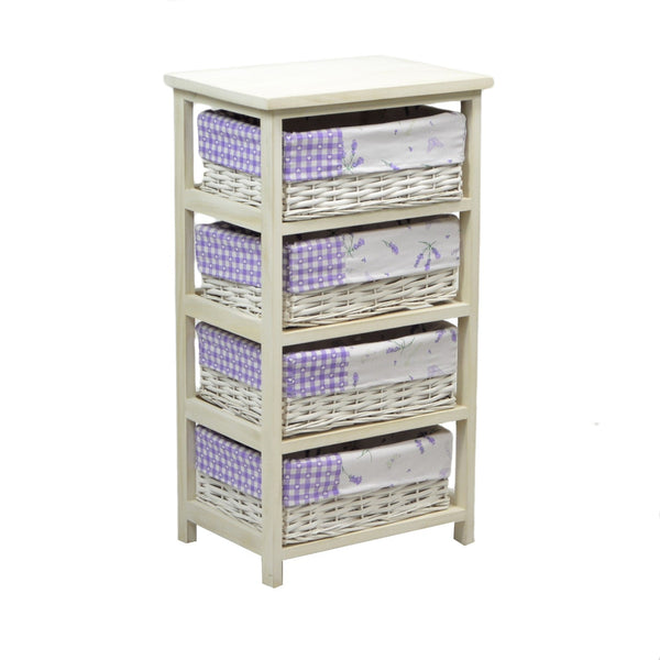 acquista Holzkommode 4 Schubladen 40x29H73cm Adami Lavendel