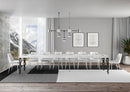 Tavolo Allungabile 200-460x90x77 cm Karamay Premium Bianco Frassino Telaio Antracite 