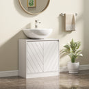 Mobile Sottolavabo per Bagno 60x30x59,8 cm con 2 Ante con Ripiano Regolabile per Lavabi senza o con Colonna in MDF Bianco      