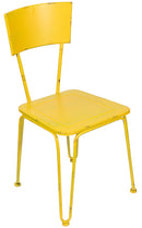 Sedia da Giardino in Metallo Impilabile Giallo