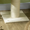 Tiragraffi per Gatti Alto 105 cm con Palo Graffiatoio in Sisal Cestino Pallina Sospesa in Peluche Beige      