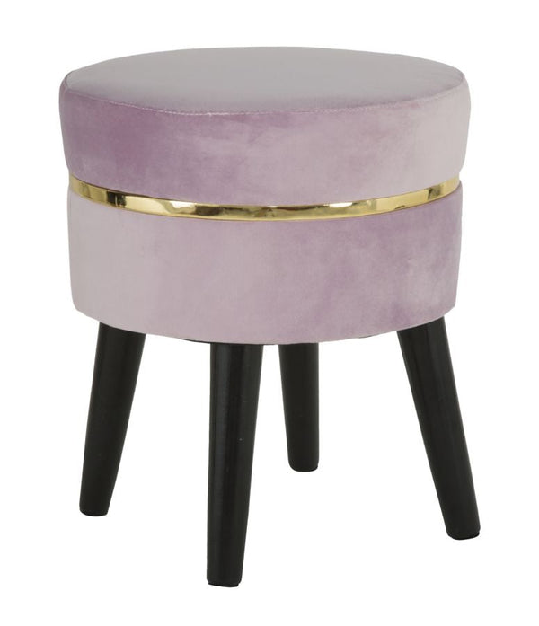 acquista Paris Pink Hocker Ø35x40,5 cm Schwammholz und rosa und goldener und schwarzer synthetischer Samt