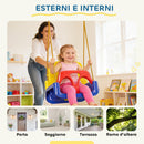 Altalena per Bambini da Giardino 3 in 1 con Corde Regolabili 42x33x120-180 cm in PP e PE Blu      