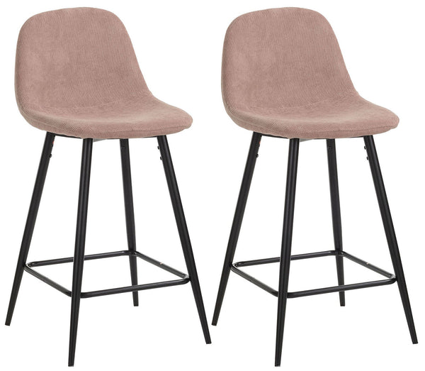 Set mit 2 Hockern 43x40x91,5 cm in rosa Samt online