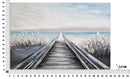 Dipinto su Tela Pontile 120x3,8x80 cm in Legno di Pino e Canvas Multicolor