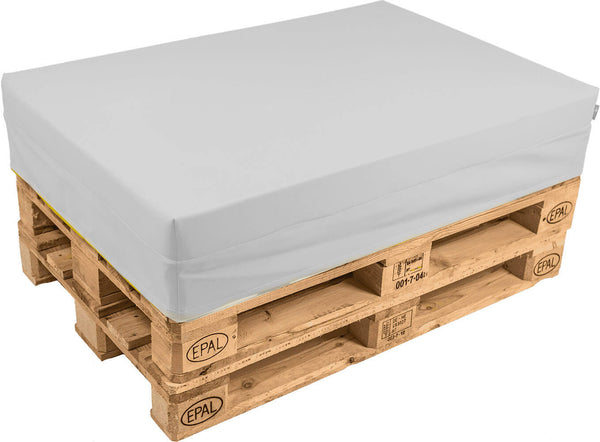 Palettenkissen 120 x 80 cm aus weißem Pomodone-Stoff sconto
