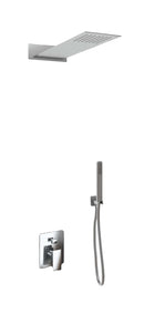 Kit Doccia Soffione Doccino e Miscelatore in Acciaio Inox 55x23 cm da Parete Rek