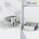 Lettiera per Gatti con Gradino 60,2x40,6x29 cm in Acciaio Inox e ABS Grigio Chiaro   
