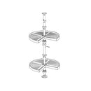 Cestello Girevole Ø71 cm per Mobile da Cucina 80 cm in Plastica e Alluminio Emuca Grigio