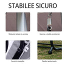 Dondolo da Giardino 3 Posti con Schienale Reclinabile e Tetto in Poliestere Grigio 