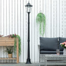 Lampione Solare da Giardino 22x22x196 cm con Luce LED e Sensore di Movimento in Alluminio e Vetro Nero  