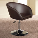 Poltrona Imbottita in Metallo Rivestimento Similpelle Marrone 57x66x68/83 cm Stones Lena Om/130/M